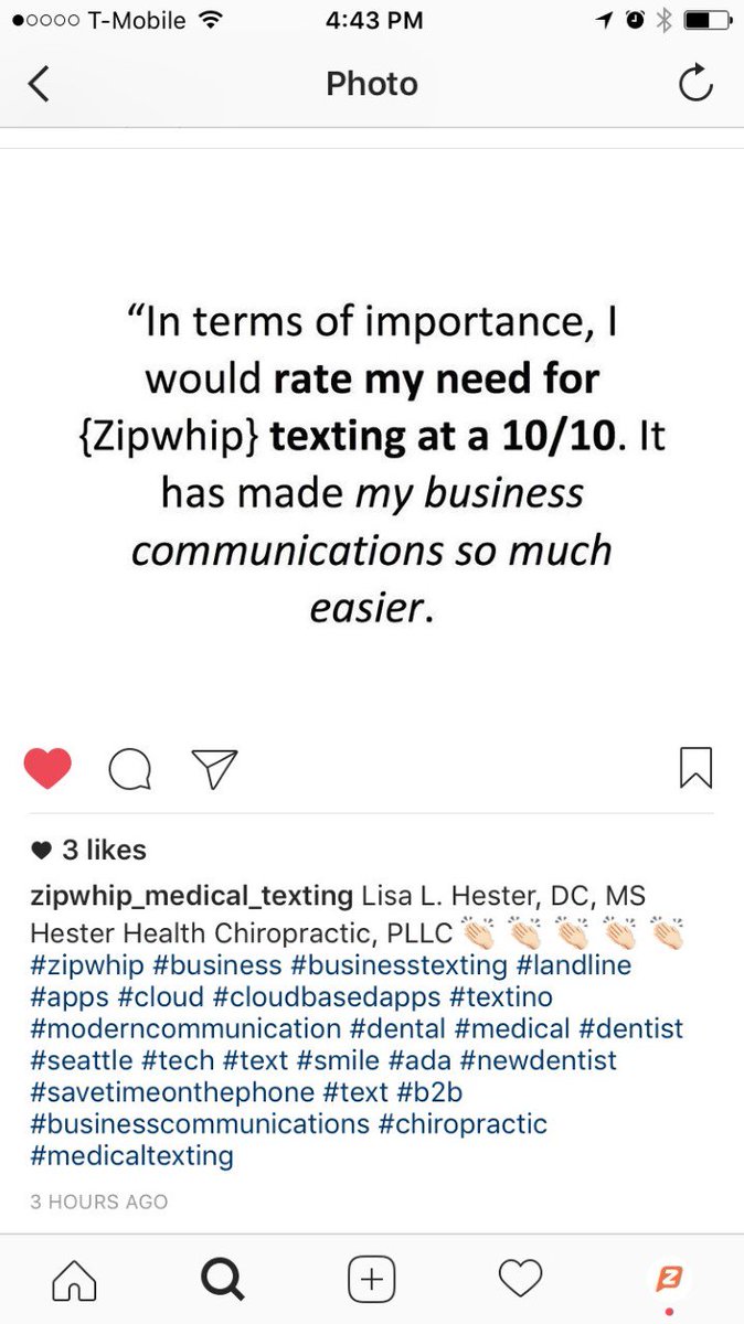 zipwhip's tweet photo. We're on Instagram --> #medical #dental https://t.co/CLnnWC6hKb