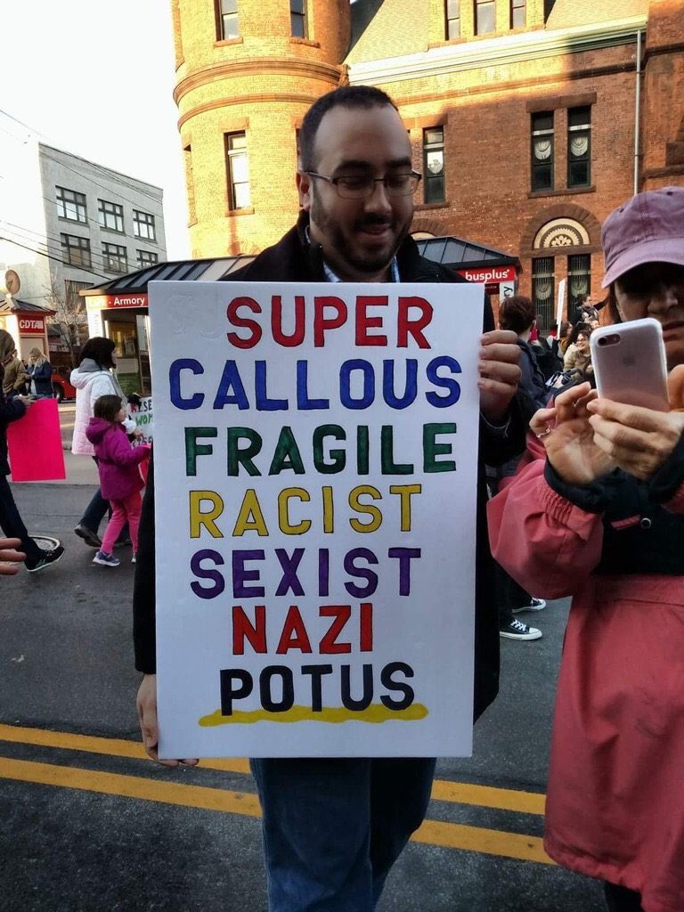 And the award for best Trump protest sign goes to this genius.