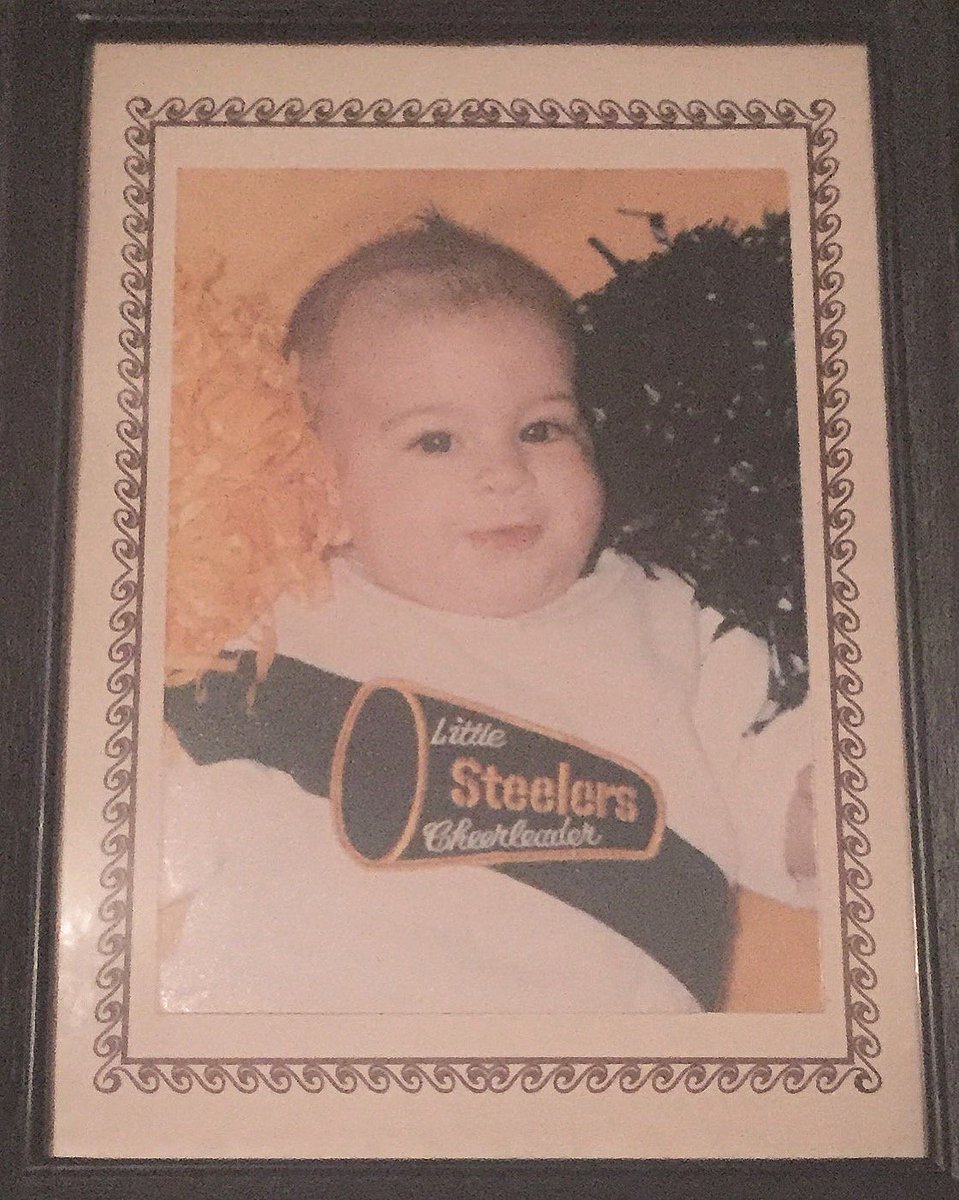 K3llybird's tweet photo. So I was born a Steelers fan - literally.
✨🏈✨
Check out my very first cheerleading outfit! 
#HereIwas #HereWeGo https://t.co/04RGljyoNH