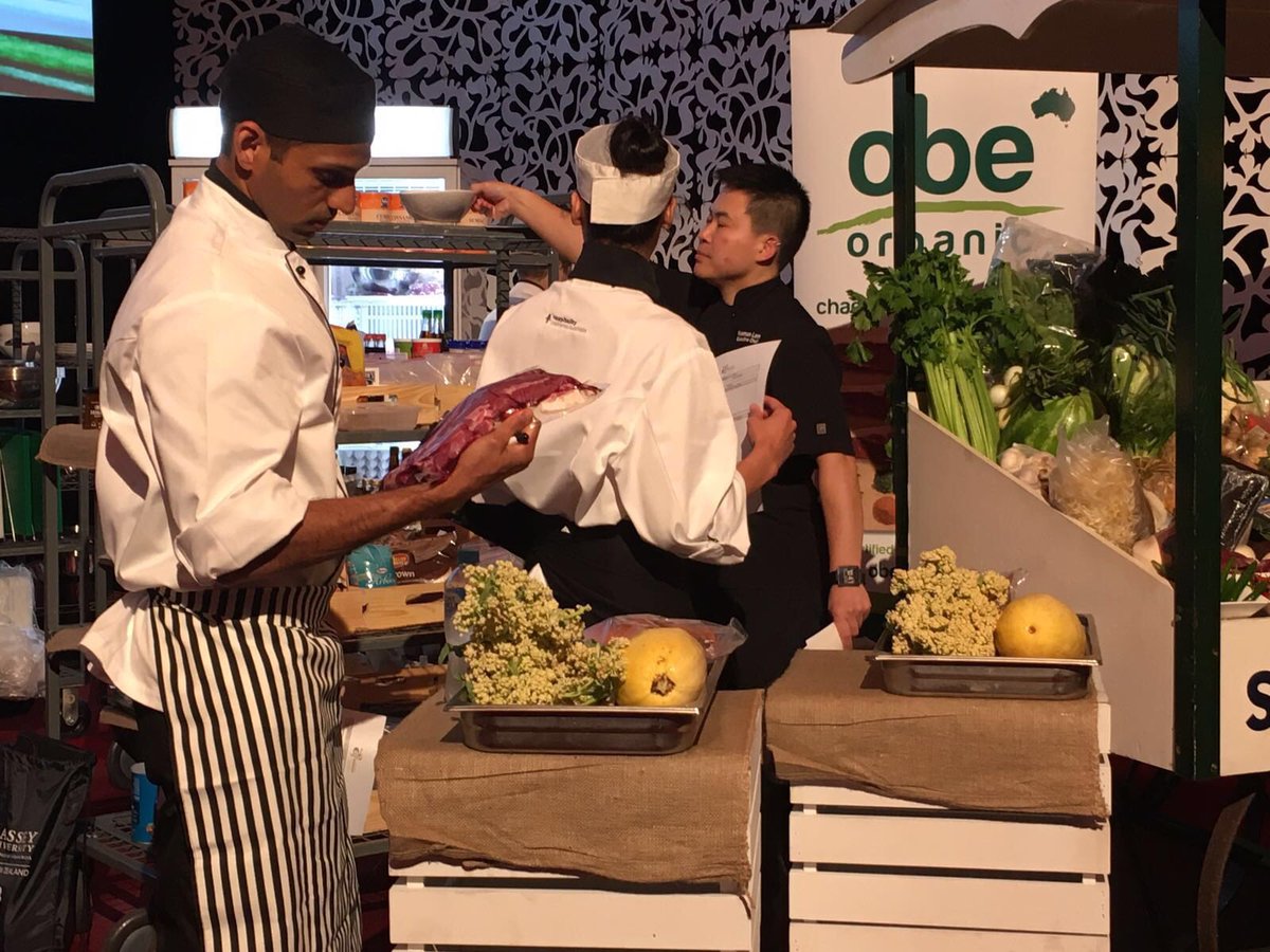 OBEOrganic's tweet photo. Local, sustainable #OBEOrganic beef on the menu today for @HiltonBrisbane's F&amp;B Masters event. #AussieChef https://t.co/NaMh29ONho