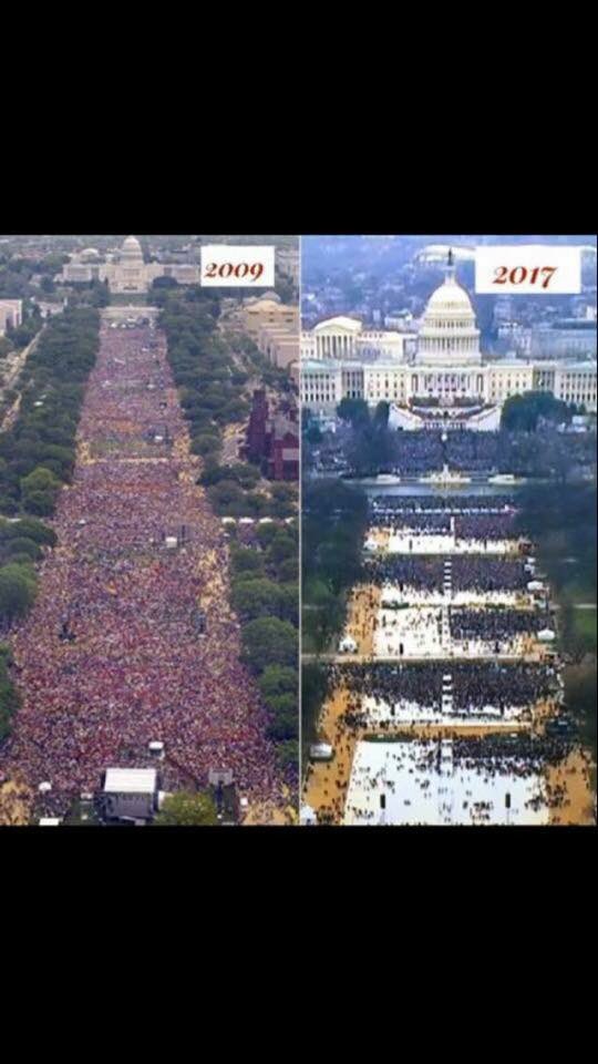 TrumpDeletes's tweet photo. Thank god for @KellyannePolls &amp; her #alternativefacts or people might believe the truth about my tiny crowd due to overwhelming evidence. https://t.co/bAfZRIp9AT