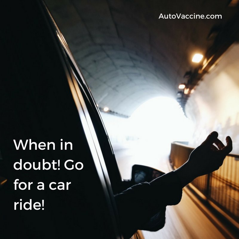 AutoVaccine's tweet image. Because a car ride always works! 😎