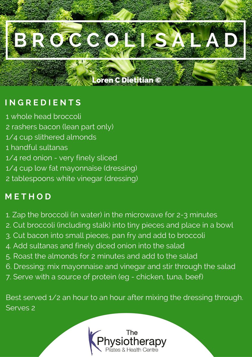 physiosthmelb's tweet photo. Looking for a yummy salad recipe for those hot summer days? Check out this Broccoli Salad from our dietitian Loren - https://t.co/bmhDJGQqyD https://t.co/Qco0bxrkzQ