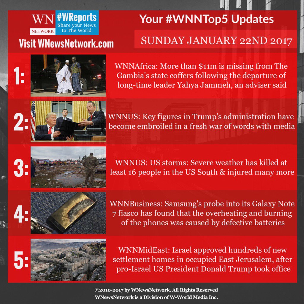wworldmedia's tweet photo. #WNewsNetwork invites you to join us as we keep you connected to your world ๐ with #WNNtop5 stories ๐๐๐ฐ๐๐ https://t.co/wmILHVgeKb