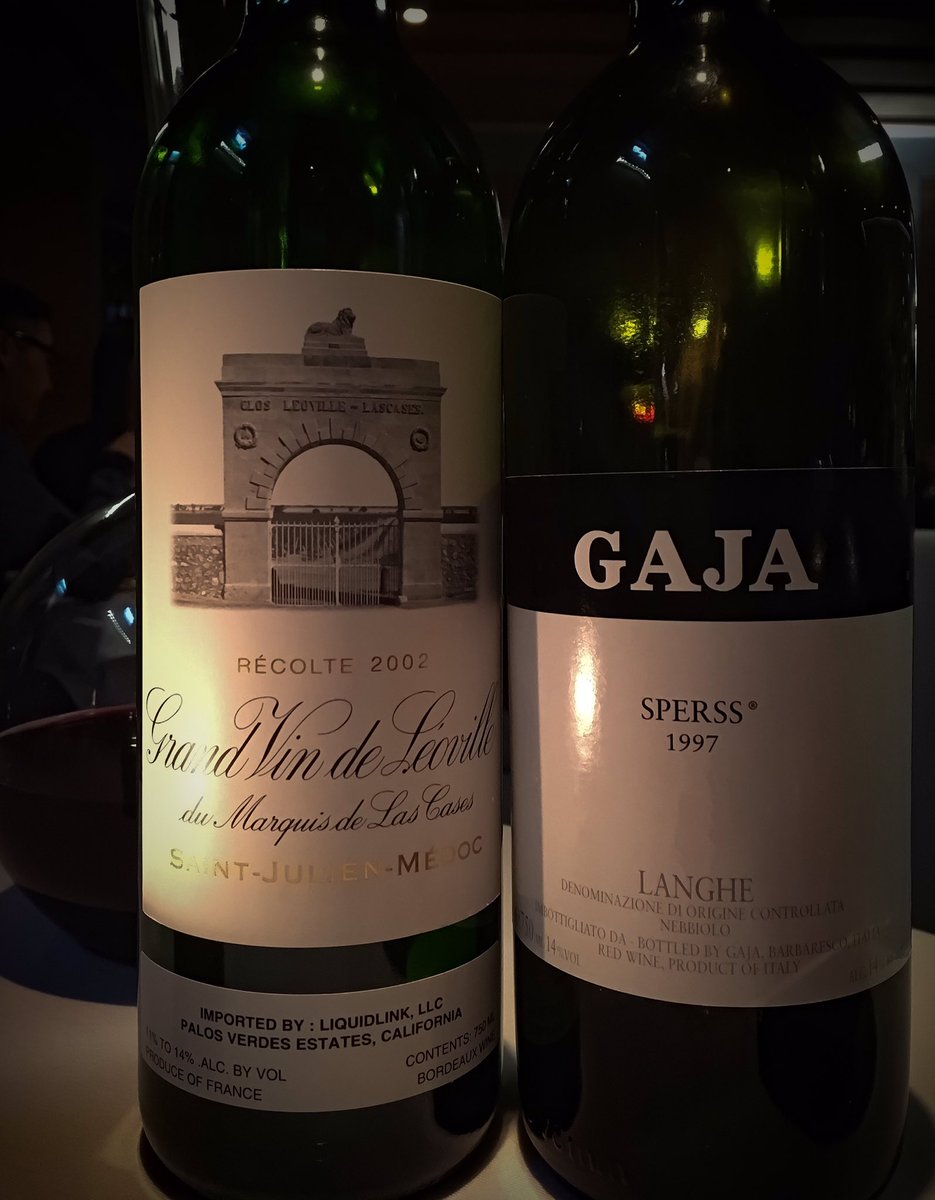 Florentina steak + 2 beasts. 99 pt #Gaja Sperss #Barolo '97, 95 pt '02 #LeovilleLasCases. Decanted both 3hrs+. Worth the wait! @winewankers