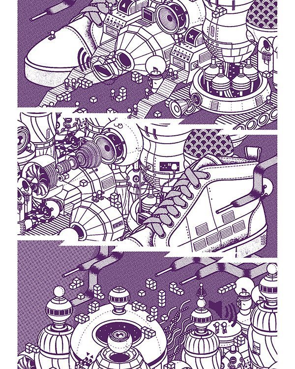 #Machines speak. #sneakers edition #screenprint - quite like this remix, looks like a #comic #story -
#experiments …
