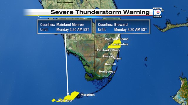 Local 10 WEATHER ALERT - Severe Thunderstorm Warning for the highlighted areas. More info at bit.ly/krCDQ?utm_medi… https://t.co/k472V5IsZw
