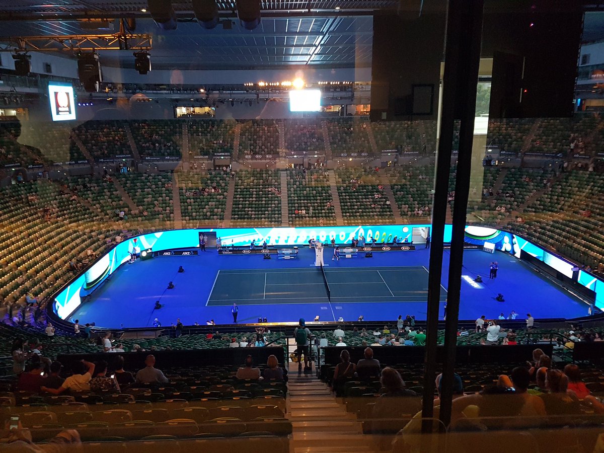 duncancraigbath's tweet photo. Start of the #Australianopen with #mikemunday leading the @pharm_alliance support group @tmpbrock @IanLarson5 https://t.co/g8SKm6RGtk