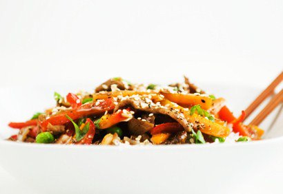 Wok de riz au boeuf et aux légumes recette-de-chef.fr/recette/wok-de…