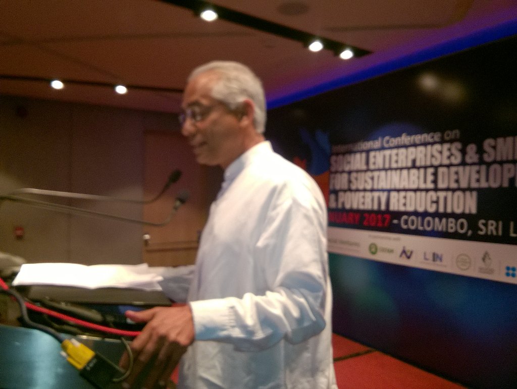 SocEntLK's tweet photo. Minister @EranWick speaking at the conference on Social Enterprise &amp; responsible business. #lka https://t.co/la8C9Ct1aN