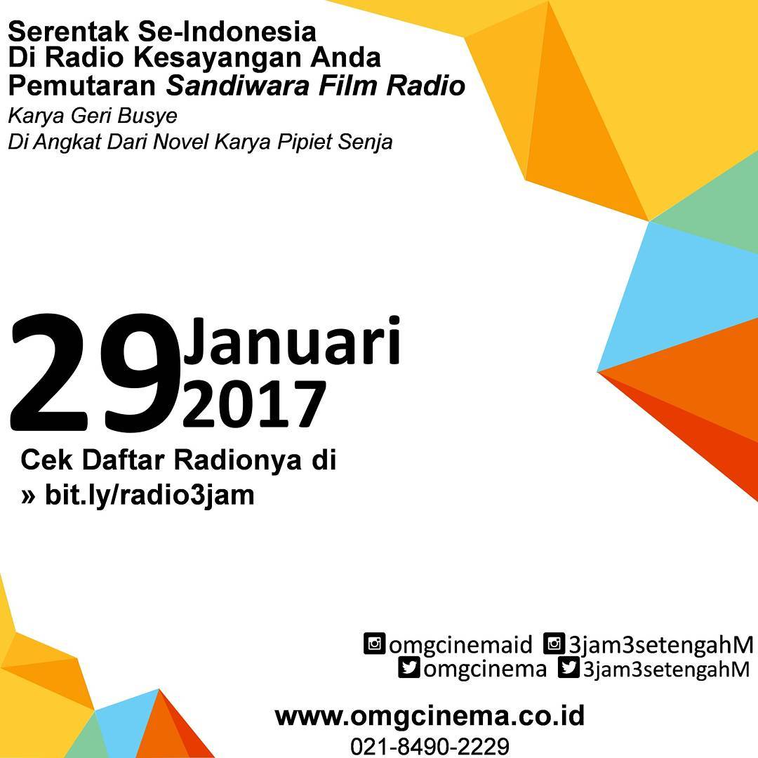 3jam3setengahM's tweet photo. Serentak Pemutaran Sandiwara Film Radio "3 Jam 3.5 Milyar" di radio kesayangan kamu,Cek https://t.co/4s8SlmTUTv  https://t.co/gqdTmcNh85