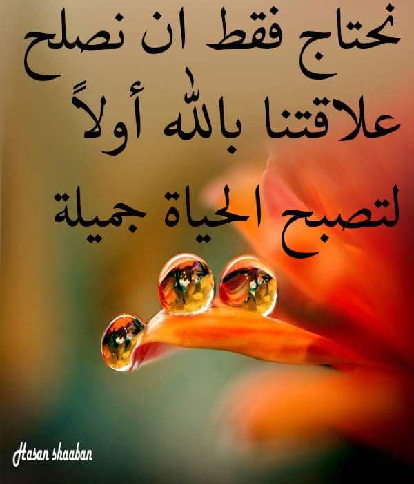 نحتاج فقط ان نصلح علاقتنا بالله اولآ .