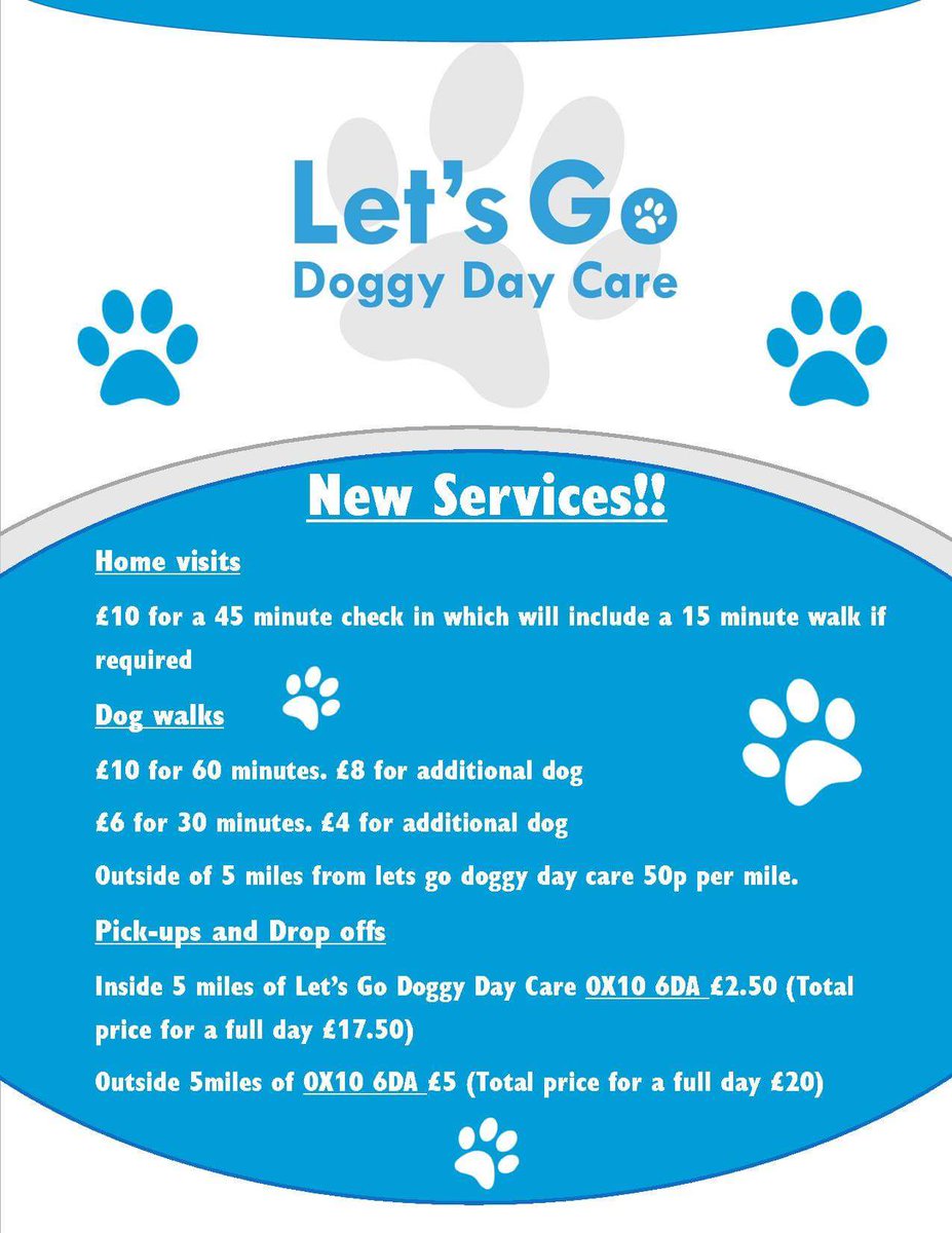letsgoddc's tweet image. Check out our new services! #doggydaycareuk #Oxfordshire #Benson#dogwalking #dogs #walks