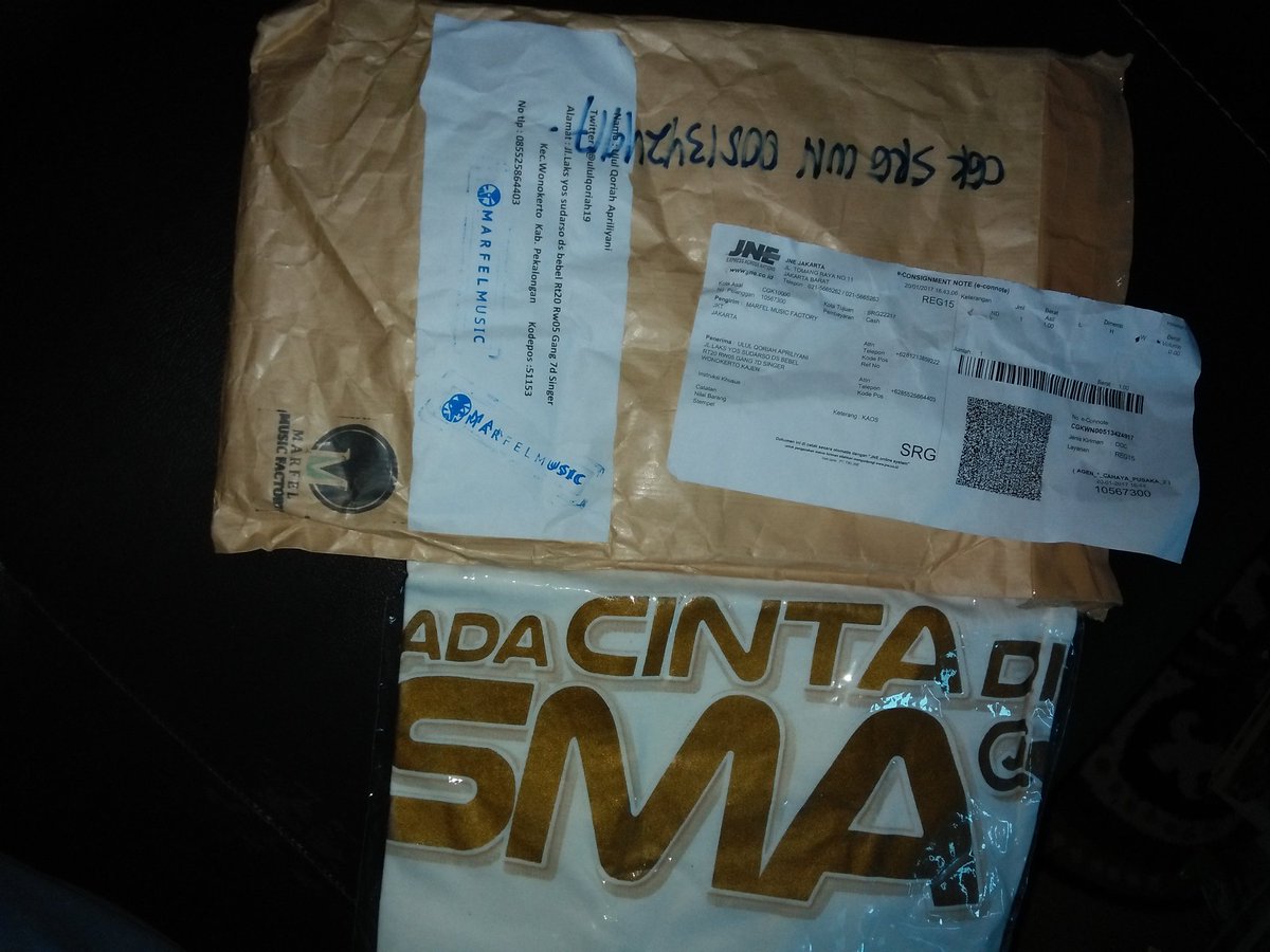 Makasih buat <a href="/Act_Label/">Marfel Music Factory</a> kaosnya udah nyampe <a href="/AlvaroMaldini1/">AlvaroMaldini</a> <a href="/CJRisCJR/">CJR</a> @AdaCintaDi_SMA  @patrickeffendy