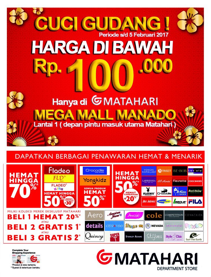 Mulai besok!!!
Hanya di Megamall Manado..