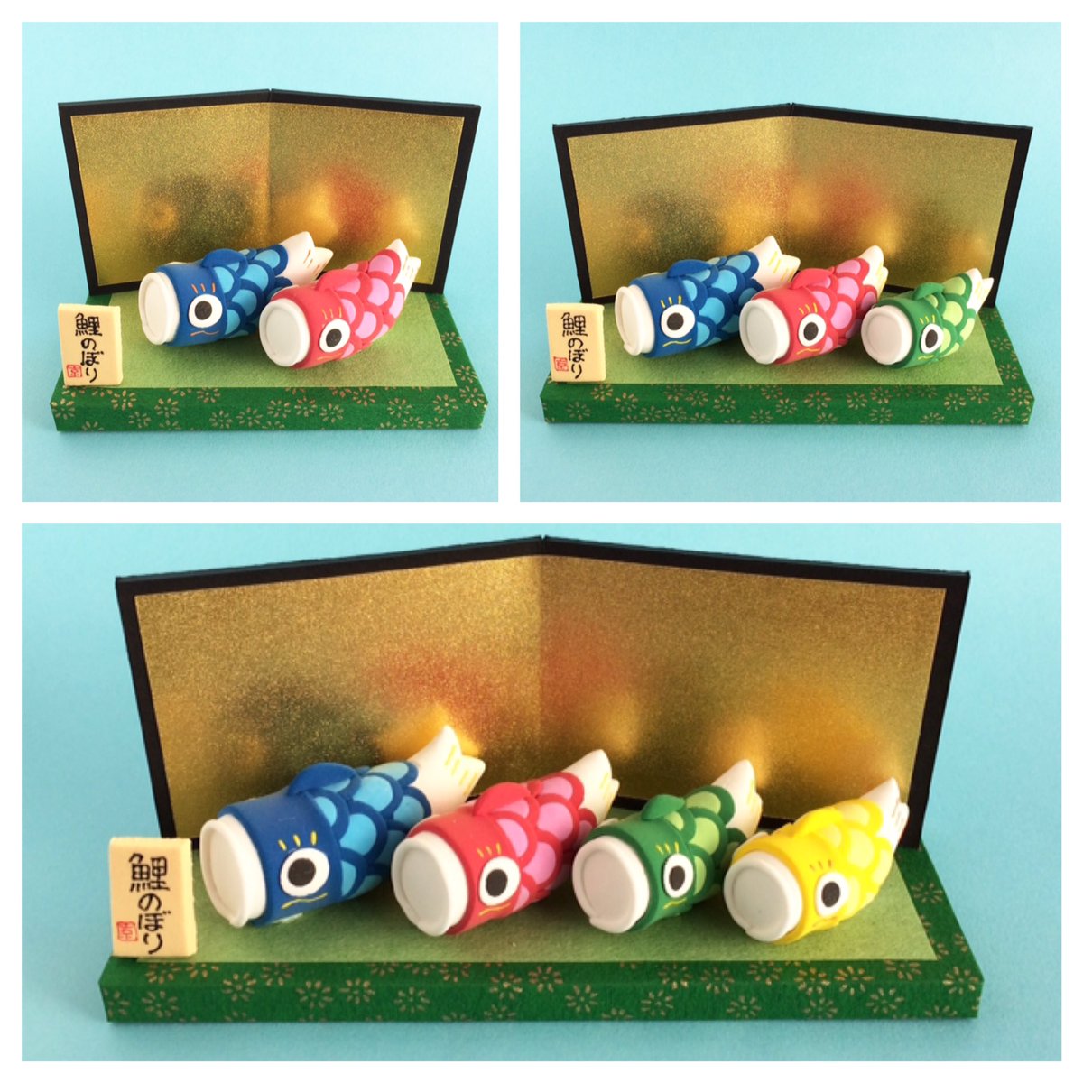 辻本京子 Kokko 粘土工房 Kokko Garden บนทว ตเตอร 鯉のぼりを3作品仕上げて 早速minneさんに出品しました お雛さまと合わせてぜひご覧くださいませ 粘土 鯉のぼり こどもの日 Minne