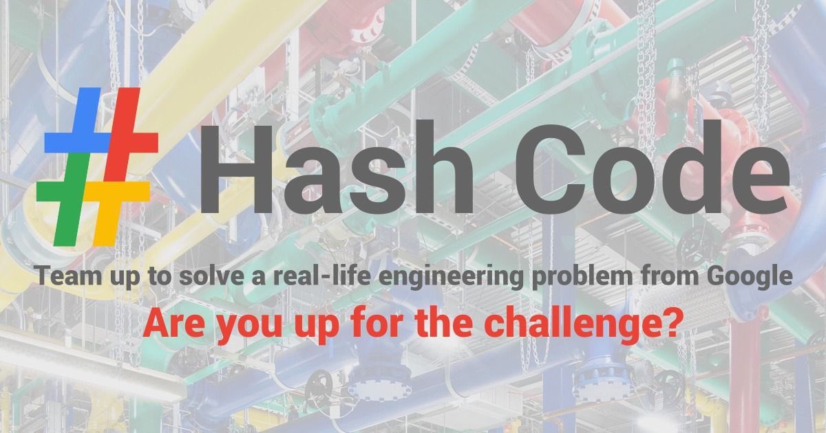 ماهي مسابقة #HashCode ؟
مسابقة تابعة لشركة جوجل تعتمد على المنافسة بين الفرق (٢-٤) لحل أسئلة هندسية من واقع الحياة بأي لغة برمجة 😎💻