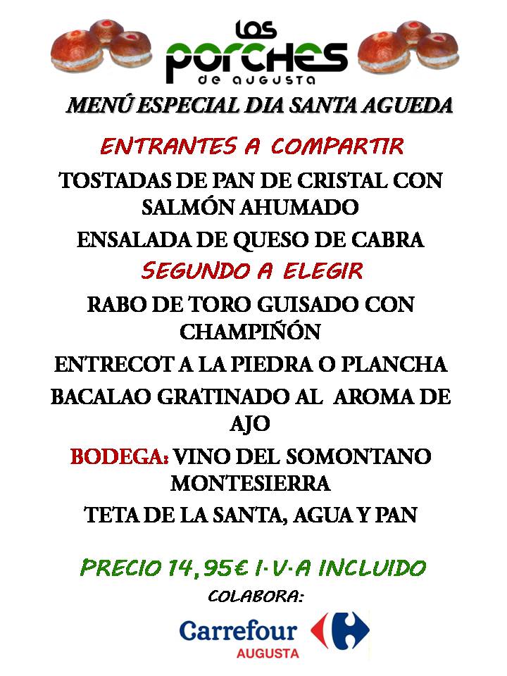 PorchesAugusta's tweet photo. #Menús #Festivos
#Restaurante 
#Menudeldia #SORTEO #romantico #sanvalentin #sanvalero #santaagueda https://t.co/veaoxTkErE