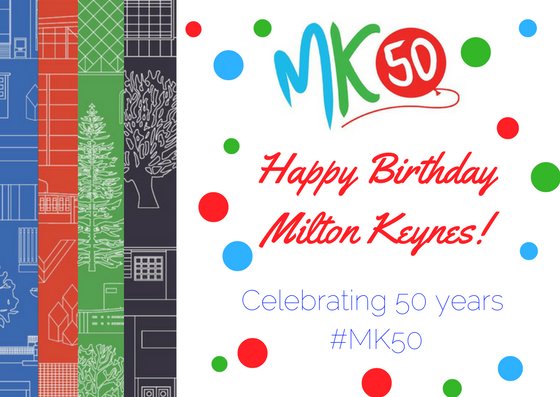 #HappyBirthdayMiltonKeynes Happy 50th Birthday MK! On this day in 1967 Milton Keynes was officially designated as a new town. #MK50