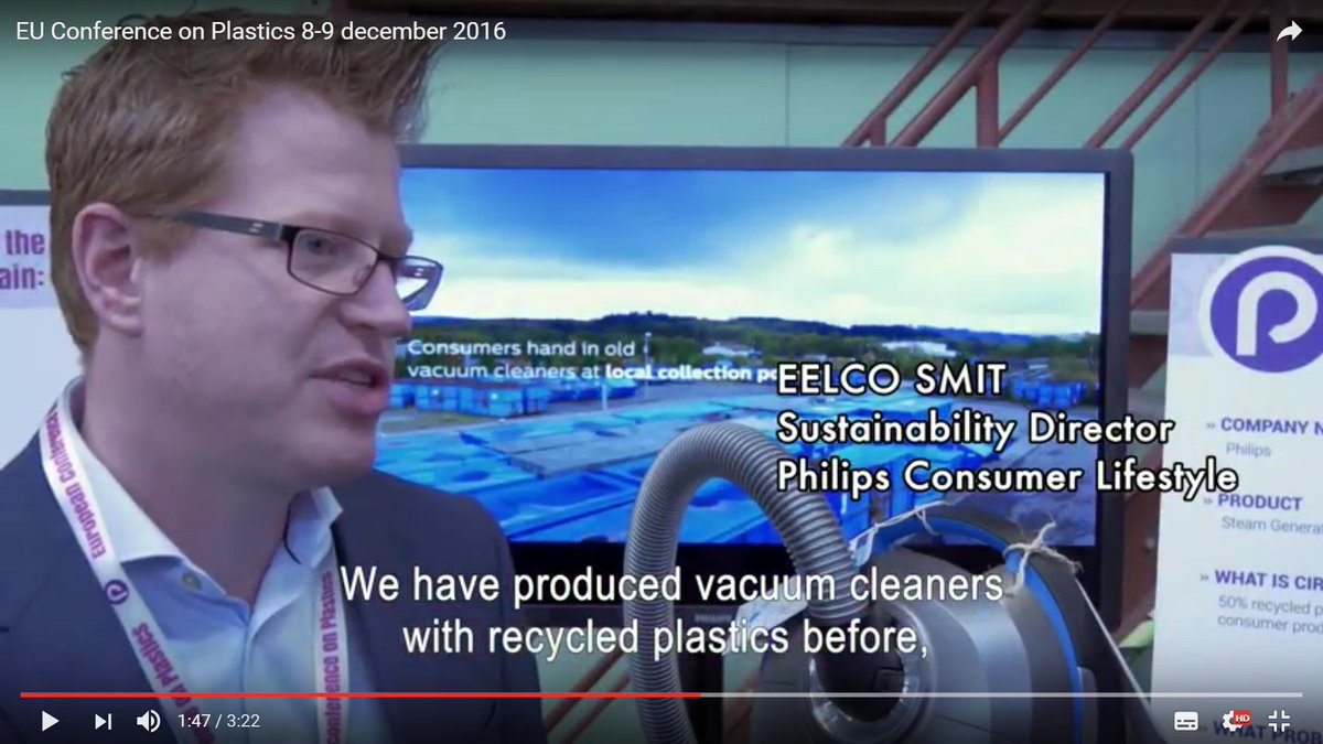 Video: Presentatie circulaire stofzuiger door Philips en Coolrec op #EUConferenceonPlastics2017 youtu.be/0eI85If2vNY #AfvalBestaatNiet