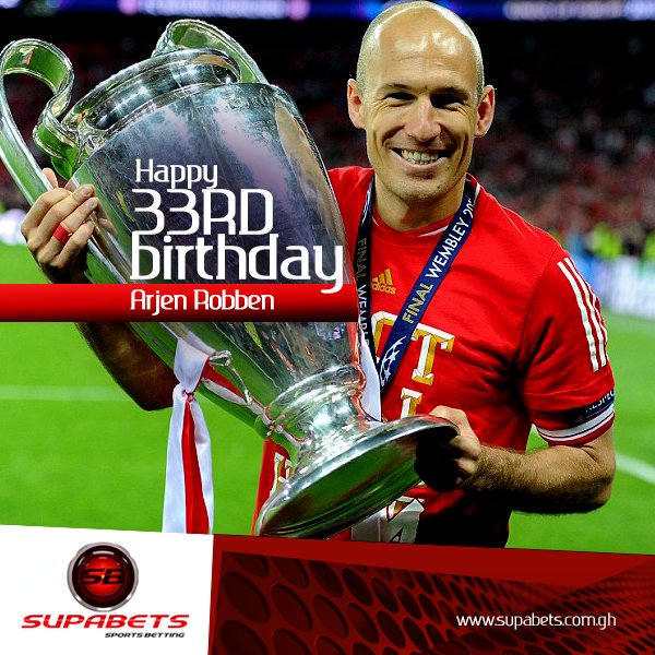 Happy 33rd birthday to Dutch and Bayern Munich winger, Arjen Robben. 