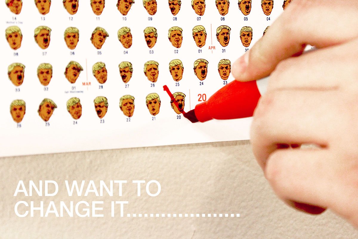 DPIcomunicacion's tweet photo. La era #Trump ya ha comenzado pero hay quienes ya están contando los días... 😂👏👏 #designpower #calendario >> https://t.co/BQz755kn6B https://t.co/NmSkdODs70