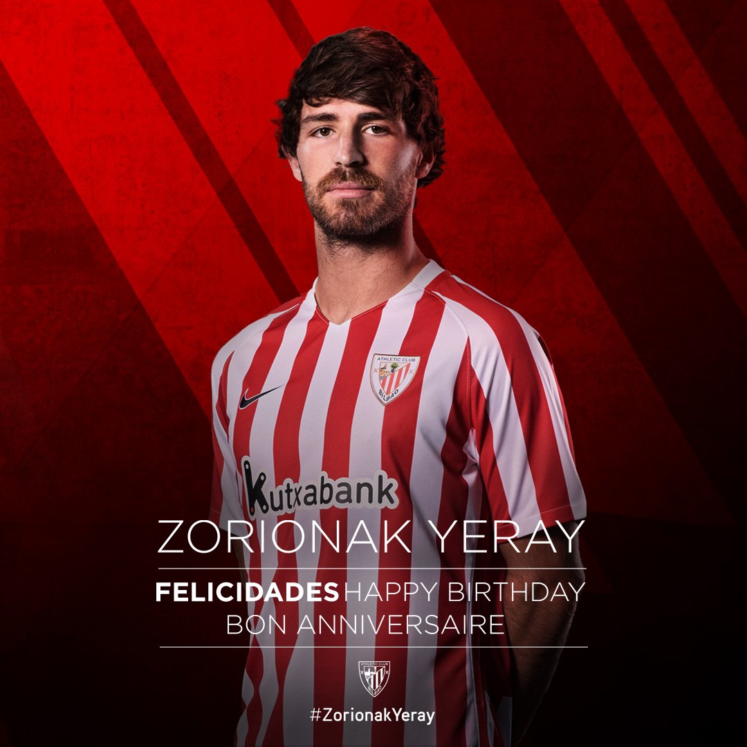 AthleticClub's tweet photo. Hoy Yeray Álvarez cumple 22 años. #ZorionakYeray! 🎉🎈 https://t.co/is8EKRWs47