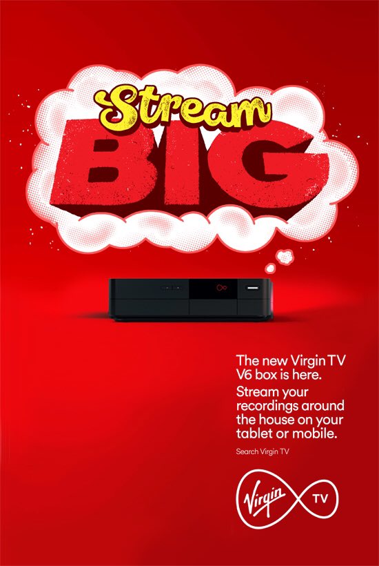 andysmithdraws's tweet photo. Stream Big - a poster for Virgin Media #V6box https://t.co/ZFyqNvYDm1