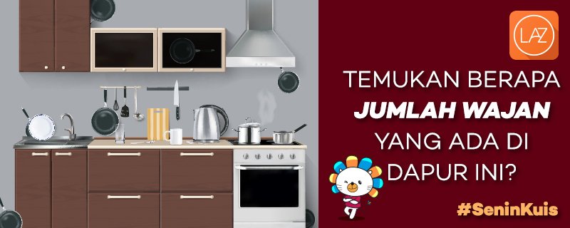 RETWEET &amp; MENTION Jumlah wajan yang ada di dapur ini dengan hashtag #SelasaMain. Akan ada 2 orang terpilih yg akan mendapatkan voucher 200K!