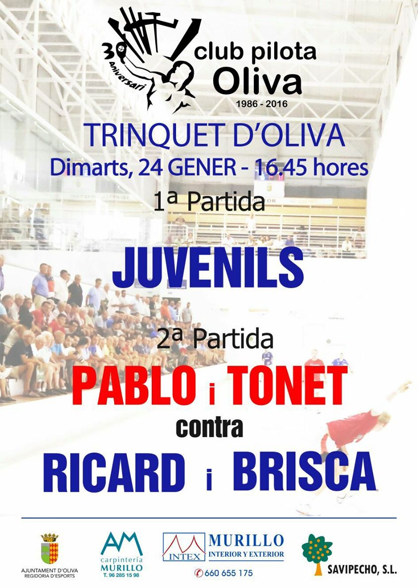 PilotaOliva's tweet photo. Demà #24E #PilotaValenciana a #Oliva
1a partida, juvenils
2a, Pablo i Tonet vs Ricard i Brisca
#DimartsPartides #VaDeBo https://t.co/XuD6jJRiys