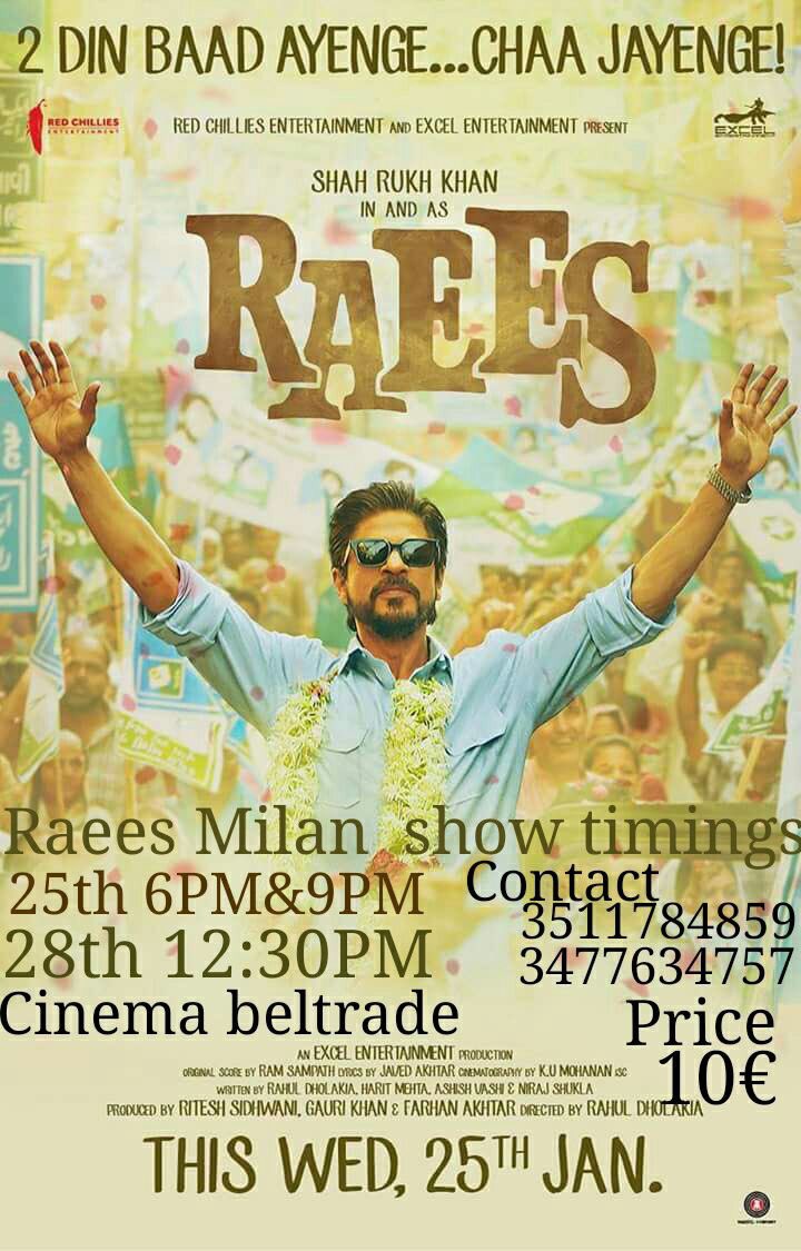 SRKuniverseIT's tweet photo. Milan is ready ๐๐ป#2DaysToRaeesKaDin #RaeesByRail #Raees https://t.co/jKp2tHk8K2