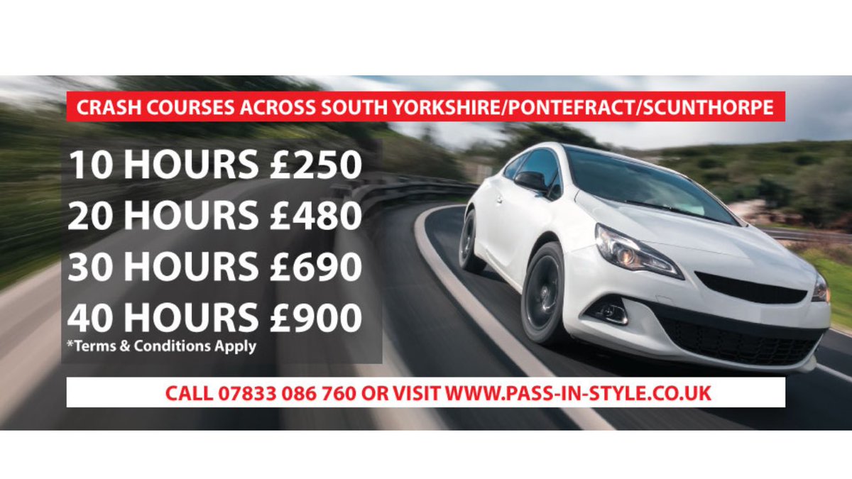 passinstyle's tweet image. #drivinglessons
#crashcourses
#intensivedrivinglessons

#doncaster n #rotherham book via the website pass-in-style.co.uk

Terms apply