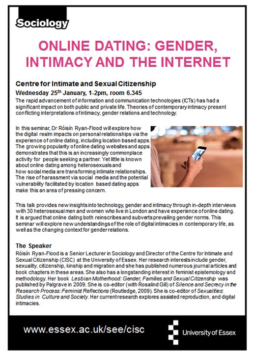 ciscUoE's tweet photo. The first CISC seminar of term will be taking place this week, presented by Dr Róisín Ryan-Flood on “Online Dating". All welcome! #socRT https://t.co/ppBCmeXtY4