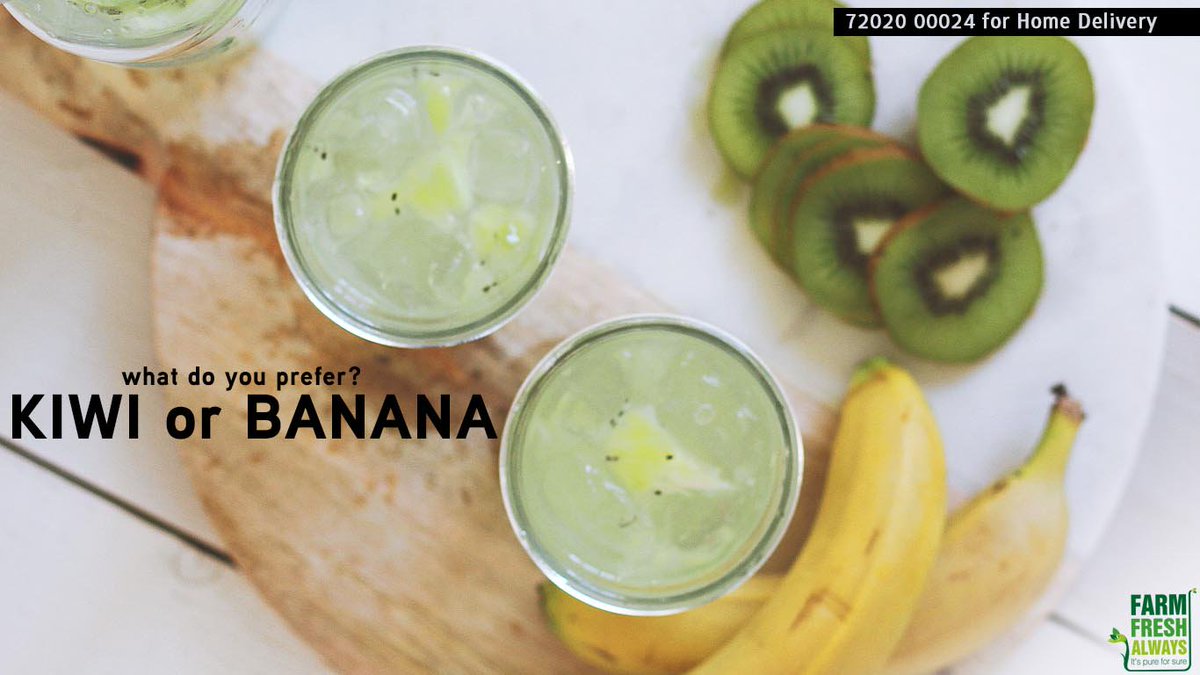 FarmFreshAlways's tweet photo. So what do you prefer kiwi or banana?
With FarmFreshAlways Home Delivery is FREE*.
(*Free Home Delivery on all orders above Rs. 249) https://t.co/1H7hUN3jI6