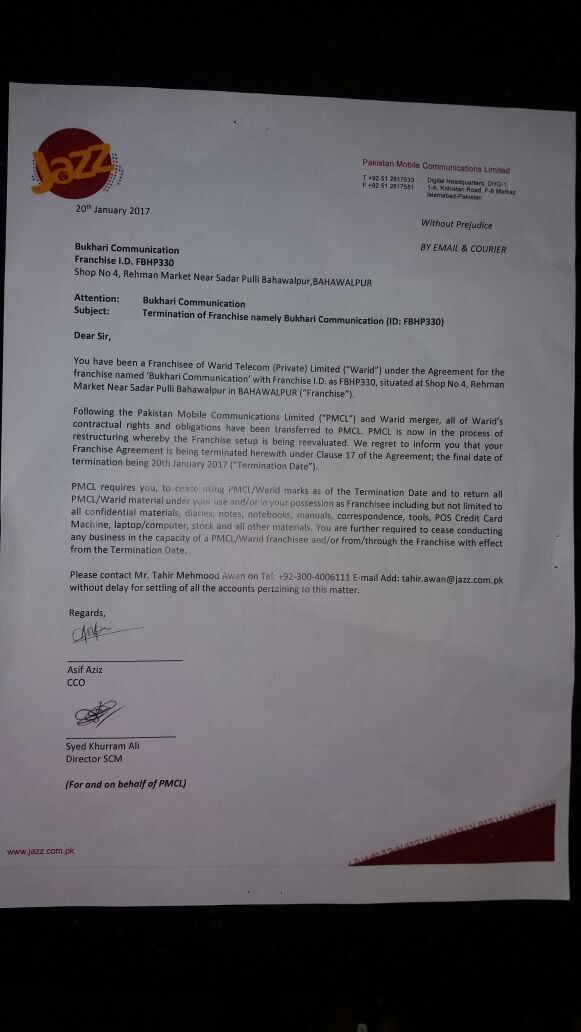 omarschaudhry's tweet photo. Warid franchises terminated by Mobilink. #BoycottJazz #Warid #Jazz #Vimplecom #Pakistan . Thousands unemployed on a single day https://t.co/ahGHVMAMV0