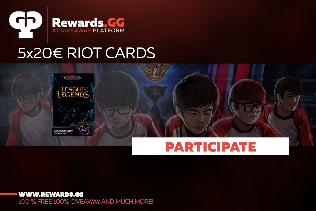 RewardsGG's tweet image. We are organizing a 100€ LoL #giveaway on @RewardsGG ! Follow&amp;amp;RT to participate and get more chance to win on goo.gl/GrBZDm #Free
