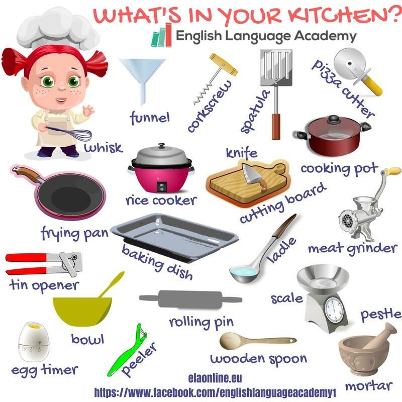 English Vocabulary to Use In The Kitchen