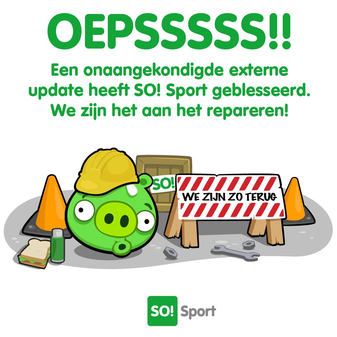 We hebben een technische blessure opgelopen waardoor advertenties niet goed doorkomen. We zijn hard aan het werk dit op te lossen #sosportnl