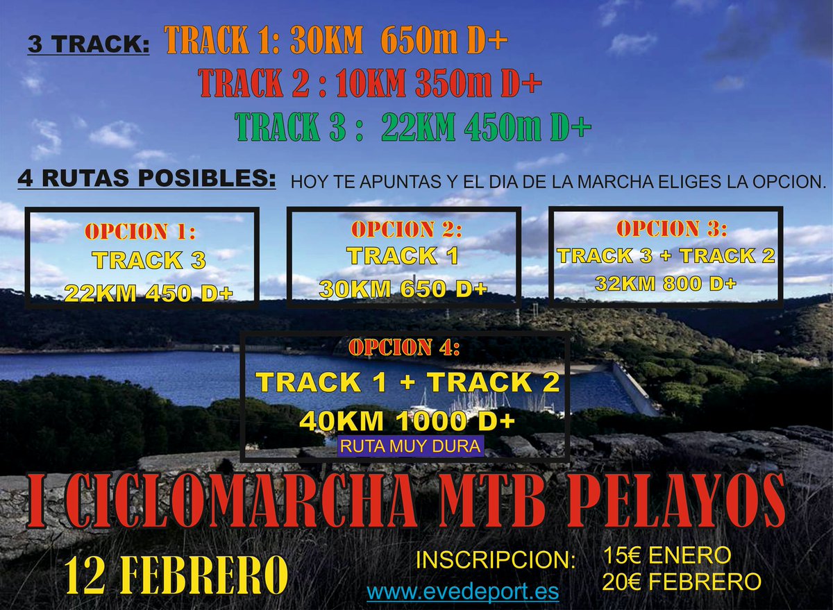 MTBPlace's tweet photo. Ciclomarcha #MTB Pelayos con 4 recorridos #BTT para todos los niveles en Madrid.  https://t.co/7l14lyowCR https://t.co/j3Gly3JKcA