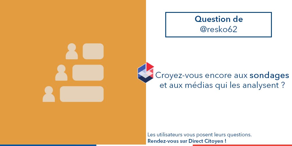 Directcitoyen's tweet photo. Croyez-vous encore aux sondages et aux médias qui les analysent ?
👉 Répondez sur l'appli ou sur https://t.co/k9ITw6geou https://t.co/FV2VuY5sQ6