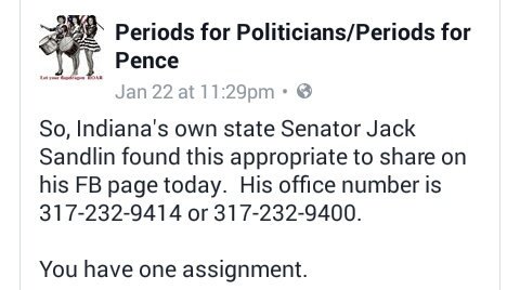 BunnieWilder's tweet image. Do to #Indiana #StateSenators #JackSandlin 's Facebook post on #WomensMarch I challenge @Sandlin4Senate to work have a fitness contest.  &amp;gt;