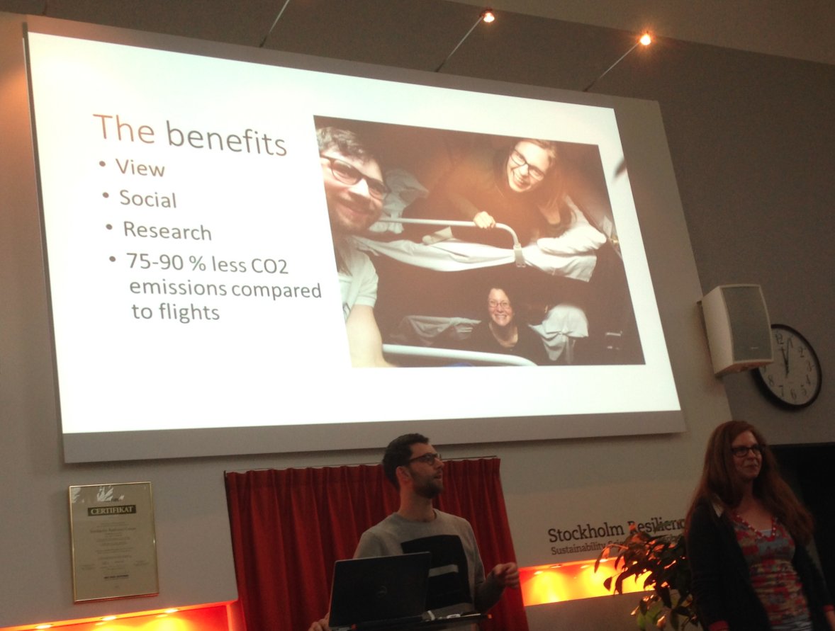 sthlmresilience's tweet photo. And don't forget the many benefits of travelling by train, even to conferences in other countries #SRCSpeedTalks https://t.co/fGdmkZ7JAk