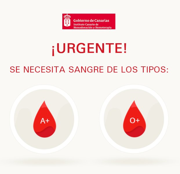 012Gobcan's tweet photo. Se necesita sangre A+ y O+. Por favor, acude a donar y comparte.
Consulta puntos fijos e itinerantes:
https://t.co/3t26HRTCUp #DonaSangre https://t.co/RzvJrZXKFo