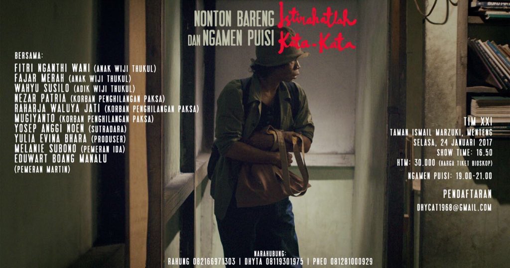 Yang tidak kebagian kursi, kami tetap harapkan utk datang di acara Ngamen Puisi. Perhatikan jamnya ya! Terimakasih anak muda! Kalian kece!!