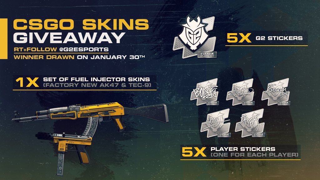 Celebrating YOUR support with a CSGO Skin Giveaway! Follow and RT this tweet! Winner will be drawn Jan 30th!