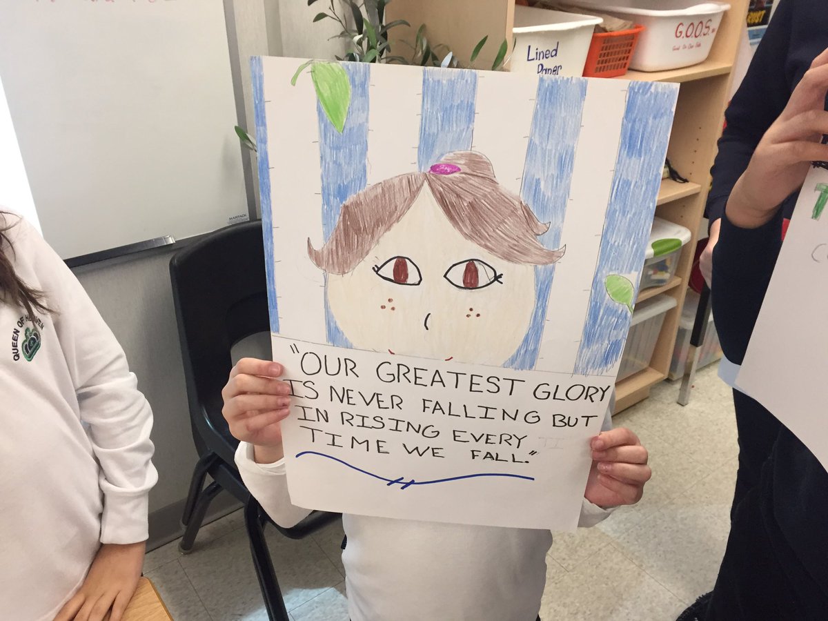 MrsLepine5's tweet photo. Grade 5 Self Portraits - representing our favourite friendship and life quotes 🍎❤️ #grade5 #portable3 #artexpression https://t.co/6ZBs2Sdzw4