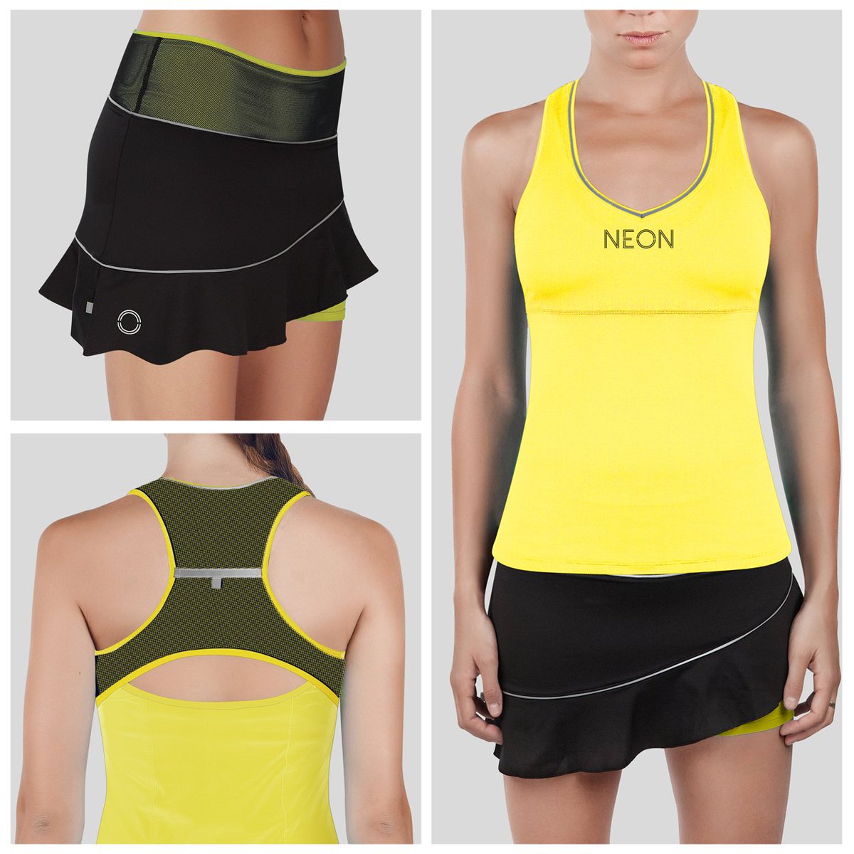 El color #amarillo de nuestra combinación de la #falda #CHOLET y la #camiseta #ILION se asocia a la luz del #solconsiderada la #EnergíaPura