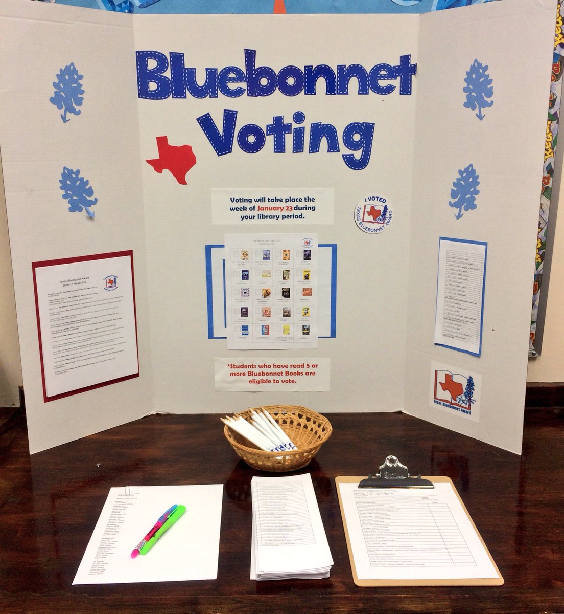 STALibraries's tweet photo. Voting begins (3rd-6th graders) today for the @TBABooks! @TXLA #ReadFiveThenDecide #STASuccess https://t.co/ieiAtjrt2P