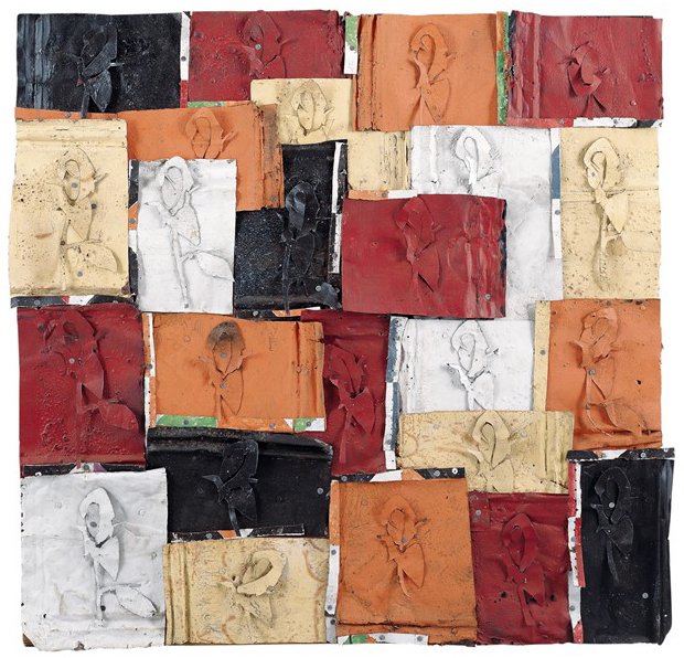 AcklandArt's tweet photo. #Patchwork + metal #Flowers of "Sarah Lockett's Roses" from #FeverWithin honor the self-taught artist's, great-aunt's #quilting debuts 1/27 https://t.co/SwfHLAQUfC