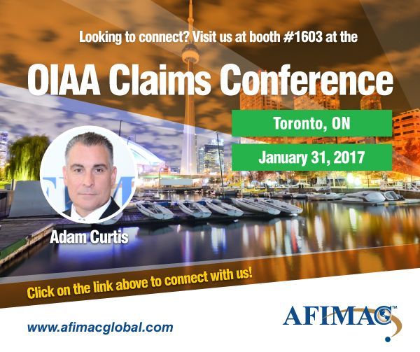 AFIMACGlobal's tweet photo. Will you be attending the OIAA Claims Conference tomorrow? Visit @AFIMACGlobal at Booth #1603  #2017ClaimsConference https://t.co/UR5C13BQ99 https://t.co/9OnnvT0o4f